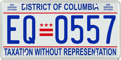 DC license plate EQ0557