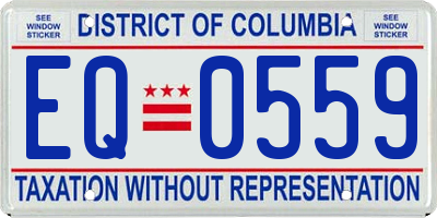 DC license plate EQ0559