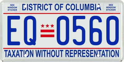 DC license plate EQ0560