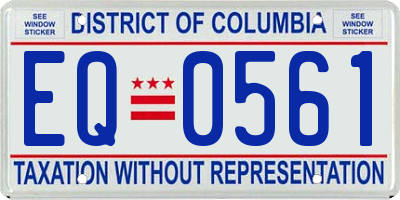 DC license plate EQ0561