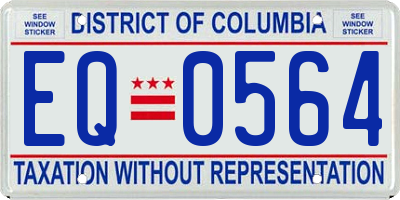 DC license plate EQ0564