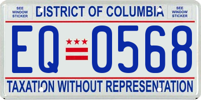 DC license plate EQ0568