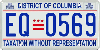 DC license plate EQ0569