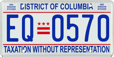 DC license plate EQ0570