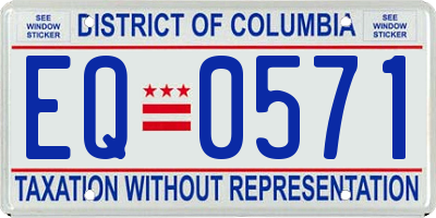 DC license plate EQ0571