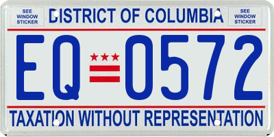 DC license plate EQ0572