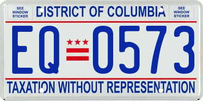 DC license plate EQ0573