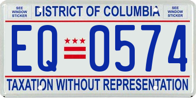 DC license plate EQ0574