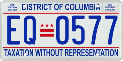 DC license plate EQ0577