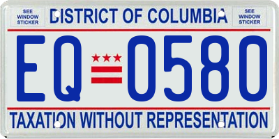 DC license plate EQ0580