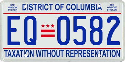 DC license plate EQ0582