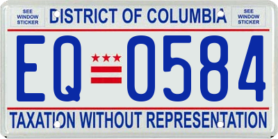 DC license plate EQ0584