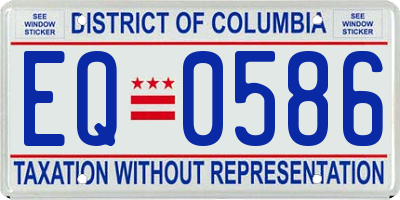 DC license plate EQ0586