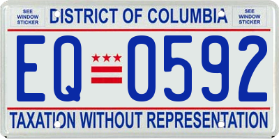 DC license plate EQ0592