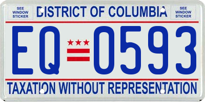 DC license plate EQ0593