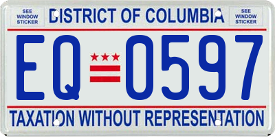 DC license plate EQ0597