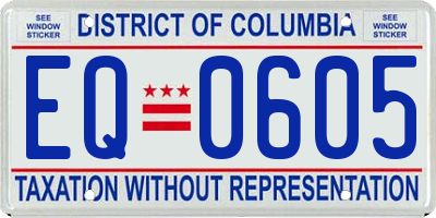 DC license plate EQ0605