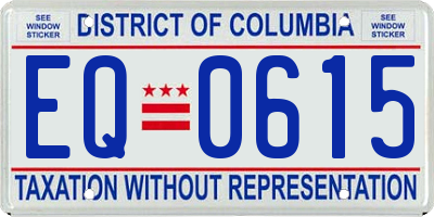 DC license plate EQ0615