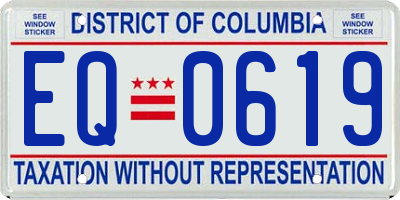 DC license plate EQ0619