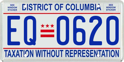 DC license plate EQ0620