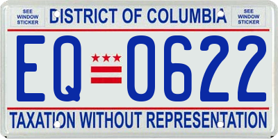 DC license plate EQ0622