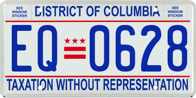 DC license plate EQ0628