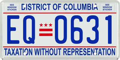 DC license plate EQ0631