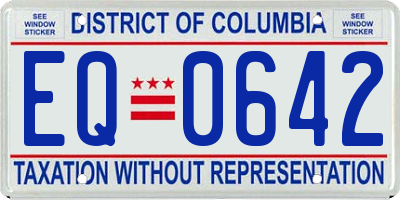 DC license plate EQ0642