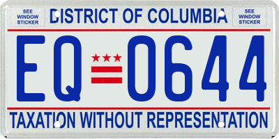 DC license plate EQ0644