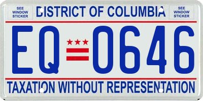 DC license plate EQ0646