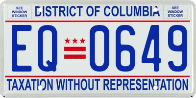 DC license plate EQ0649