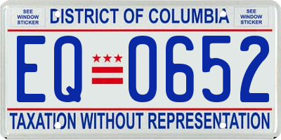 DC license plate EQ0652