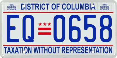 DC license plate EQ0658