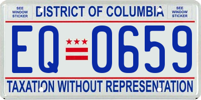 DC license plate EQ0659