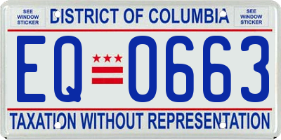 DC license plate EQ0663