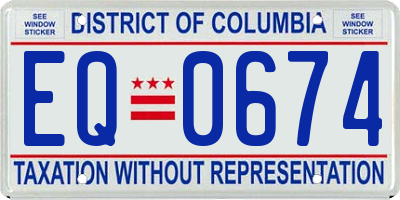 DC license plate EQ0674