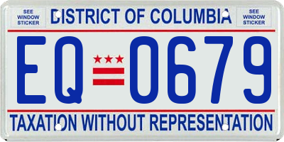 DC license plate EQ0679