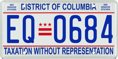 DC license plate EQ0684