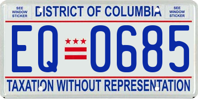 DC license plate EQ0685