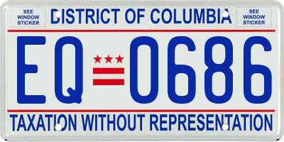 DC license plate EQ0686