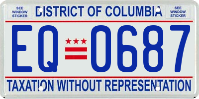 DC license plate EQ0687