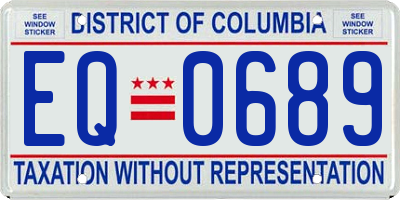 DC license plate EQ0689