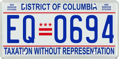 DC license plate EQ0694