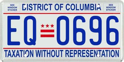 DC license plate EQ0696