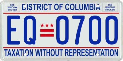 DC license plate EQ0700