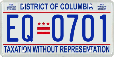 DC license plate EQ0701