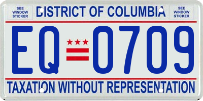 DC license plate EQ0709
