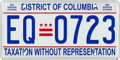 DC license plate EQ0723