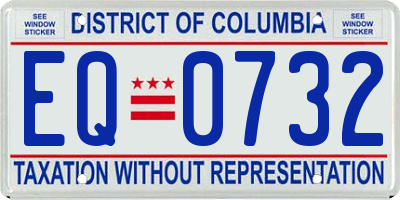DC license plate EQ0732