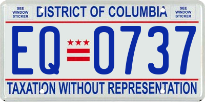 DC license plate EQ0737